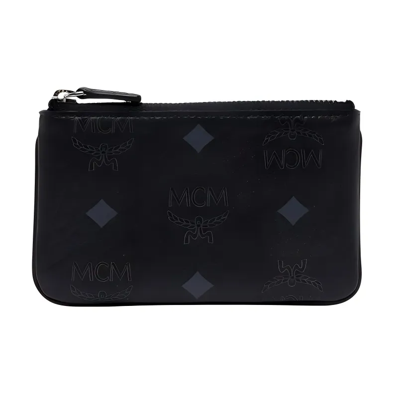 MCM Canvas Clutch Key Pouch Unisex Black-0