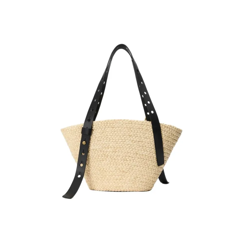 LOEWE Basket Calfskin Shoulder Bag Trumpets Women's Natural-2