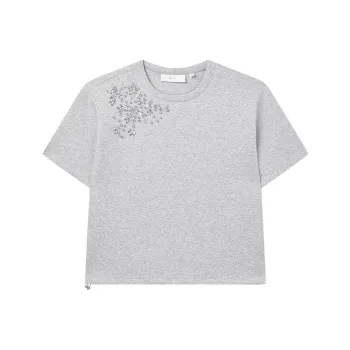 FILA MILANO Italian Luxury Sports Collection T Shirts Women's Snowflake Heather Gray