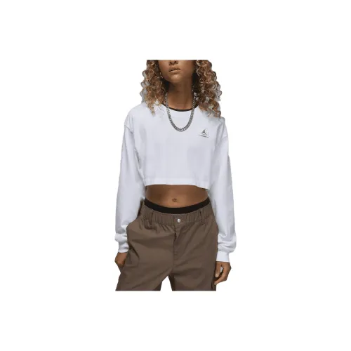 JORDAN Crop Tops Women's White