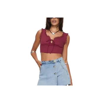PRINCESS POLLY SCARLETT TOP Tank Tops Women's WINE/Burgundy