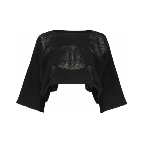 ISSEY MIYAKE Crop Tops Women's Black