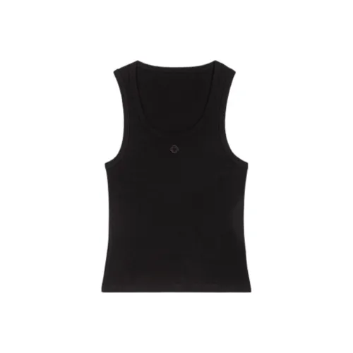 Maje Embroidered logo Ribbed Tank Top