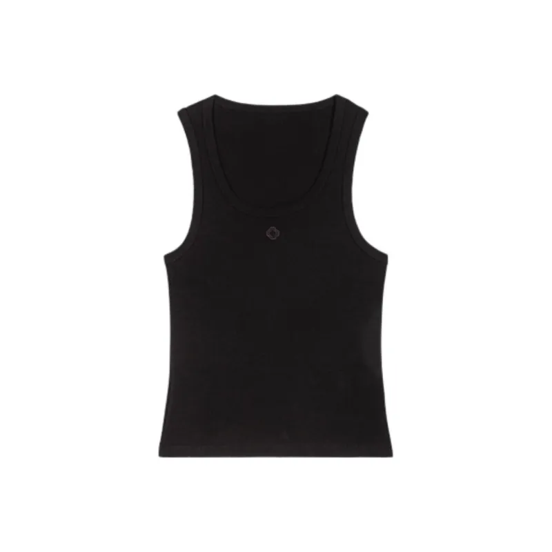 Maje Embroidered logo Ribbed Tank Top-0