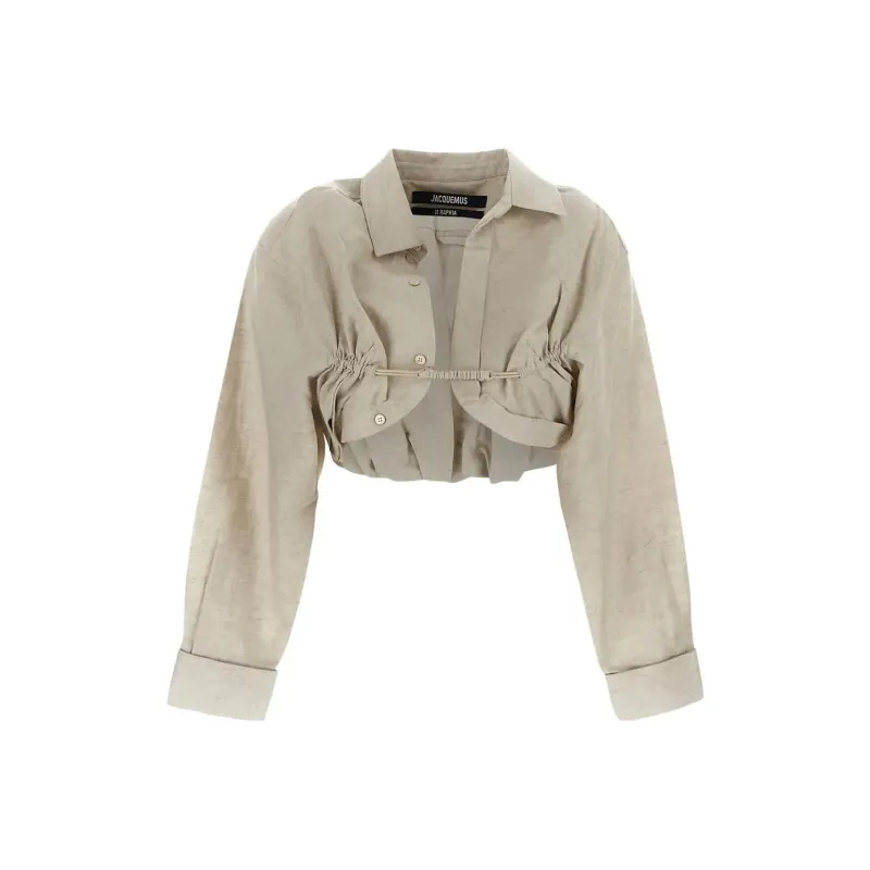 Jacquemus Long Sleeved Cropped Bolero Shirt-0