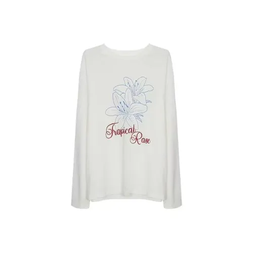 PLAY BUSH Set in Sleeve T Shirt Women's White