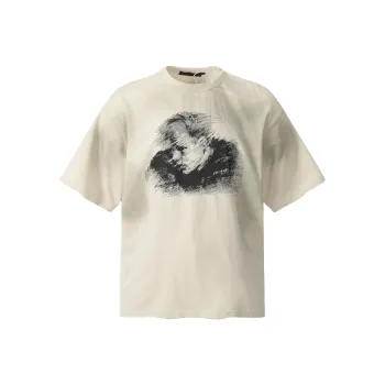 VINMUK Drop Shoulder Sleeve T Shirt Unisex Khaki