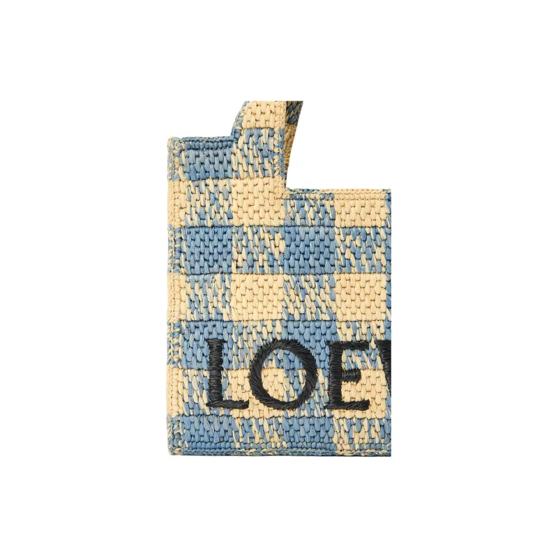 LOEWE Font Tote Raffia Tote Bag, Shopping Bag, Shoulder Bag, Crossbody Bag, Handbag Trumpets Women's Blue & Yellow-5