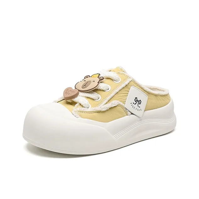FIVE PLUS Slip Resistant Closed Toe Slippers Women's Yellow-1