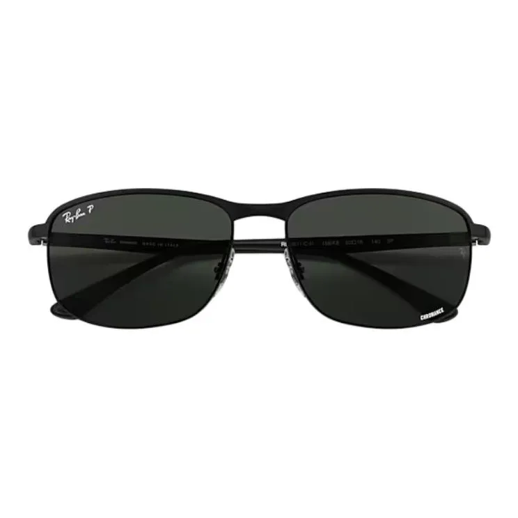 RayBan Metal Square Sunglasses Unisex Black-3
