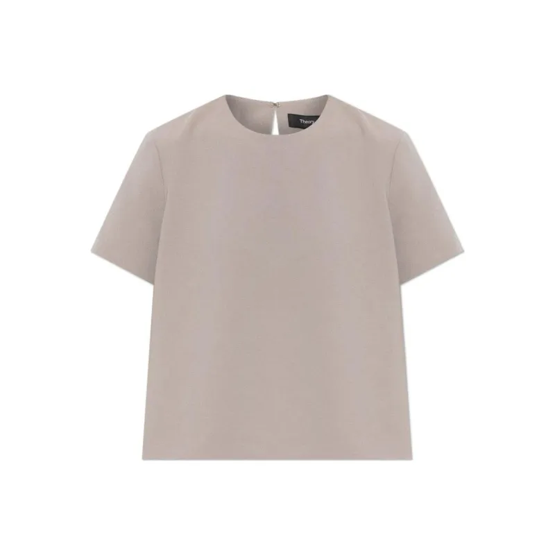 THEORY Admiral Crepe A Line Top-0