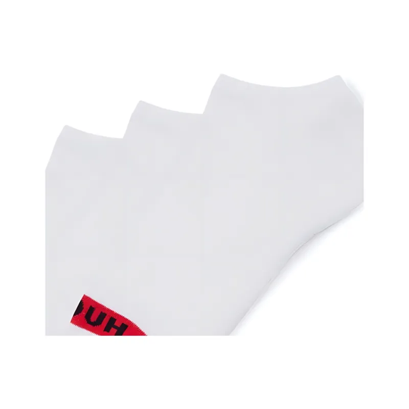 HUGO BOSS Three-pack Of Invisible Socks With Logo Details Ankle Socks Men's 3 Pack White-2