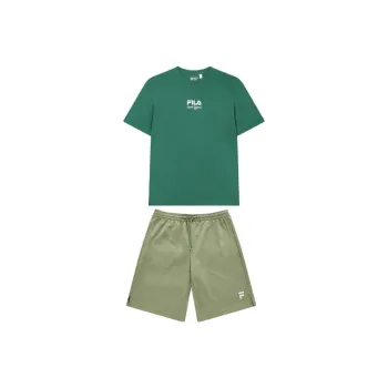 FILA Casual Sportswear Men Midsummer Green T Shirt+Luxurious Green Shorts