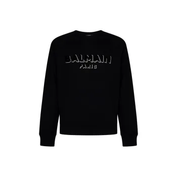 BALMAIN Metallic Flocked logo Sweatshirt