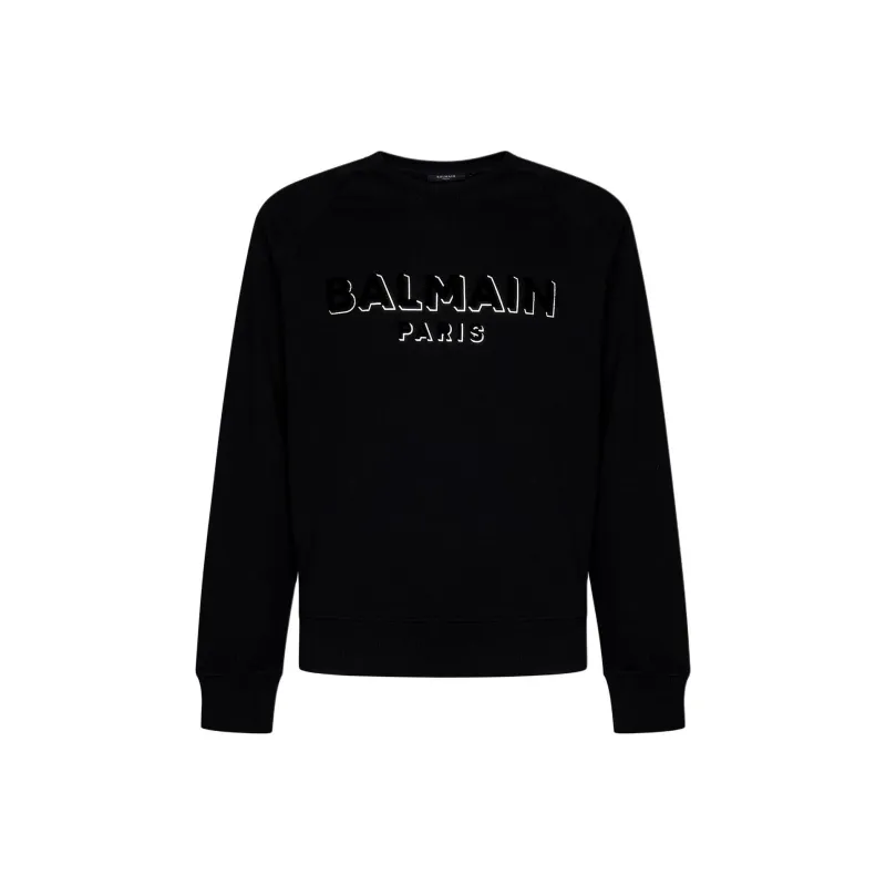 BALMAIN Metallic Flocked logo Sweatshirt-0