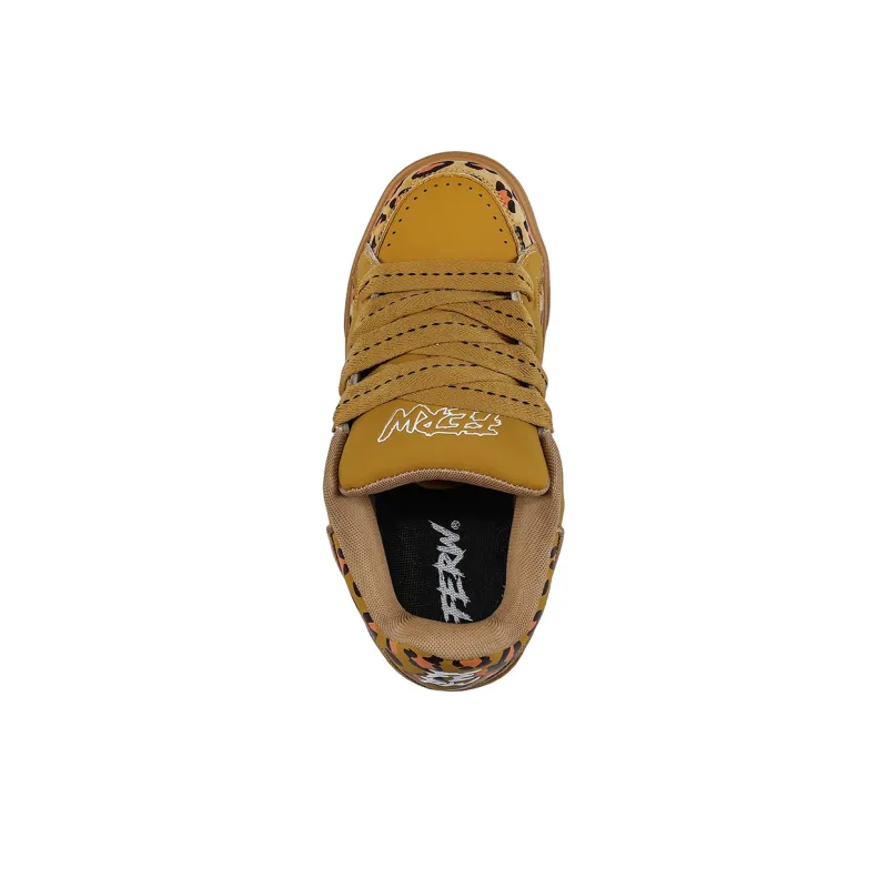 FERW Coverage Slip Resistant And Breathable Low Top Skateboard Shoes Unisex Leopard-3