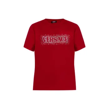 VERSACE Logo Embellished Crewneck T Shirt