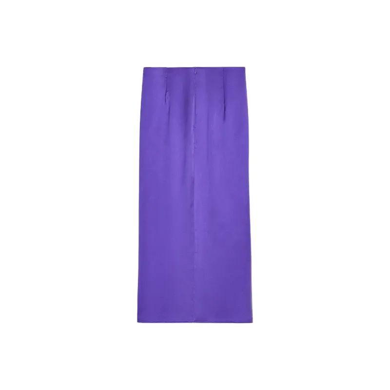 ZARA Casual Long Skirt Women's Dark Purple-1