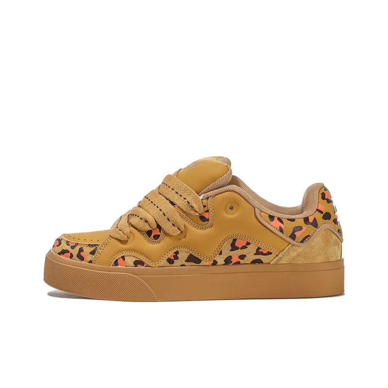 FERW Coverage Slip Resistant And Breathable Low Top Skateboard Shoes Unisex Leopard-0