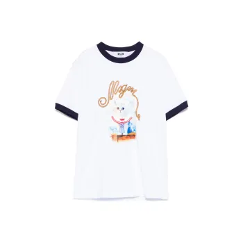 MSGM Graphic Printed Crewneck T Shirt
