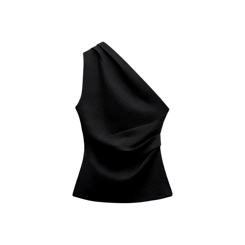 ZARA Tank Tops Women's Black-0