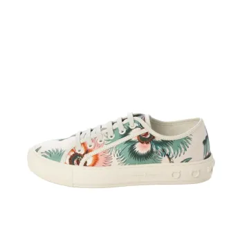 FERRAGAMO Low Top Skateboard Shoes Women's Beige Green