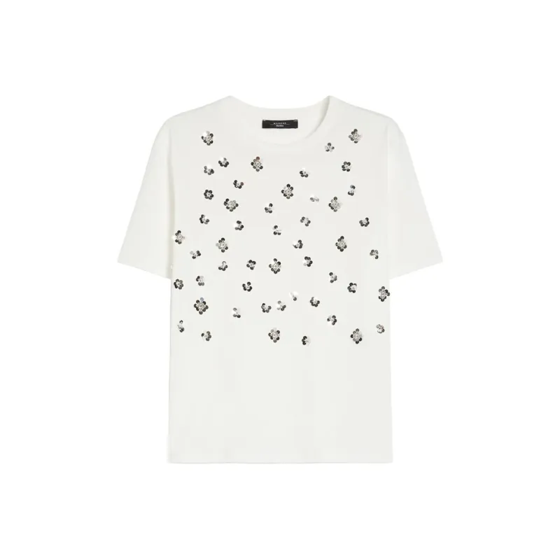 WEEKEND MaxMara Sequin Embellished Crewneck T-Shirt-0
