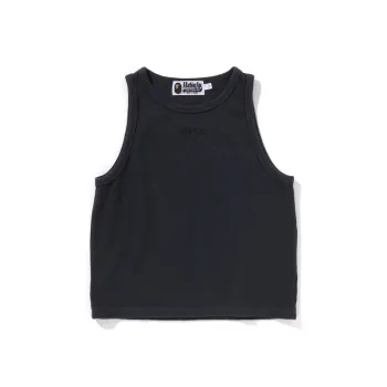 A BATHING APE Women's Pigment Dyed Rib Tank Top Black