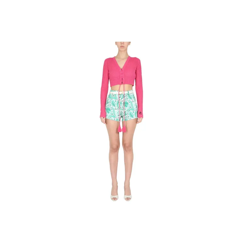 ETRO Lace Up Cropped Cardigan-0
