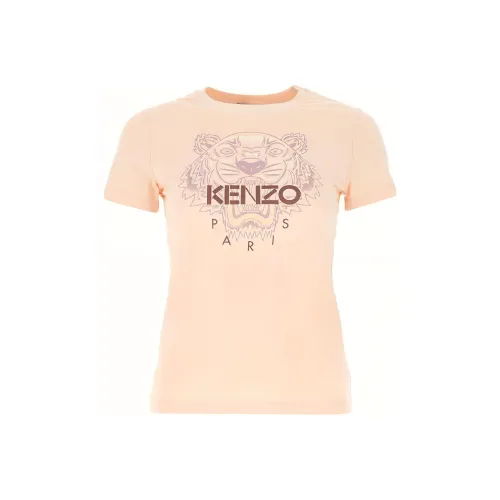 KENZO Classic Tiger Head T Shirts Women's Pink