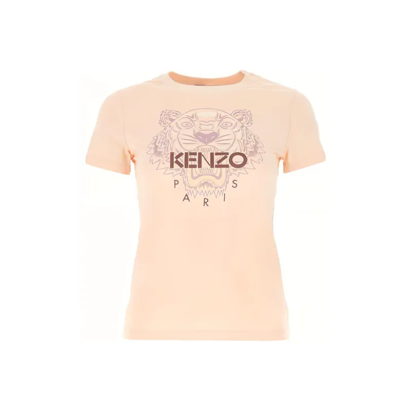 KENZO Classic Tiger Head T Shirts Women's Pink-0