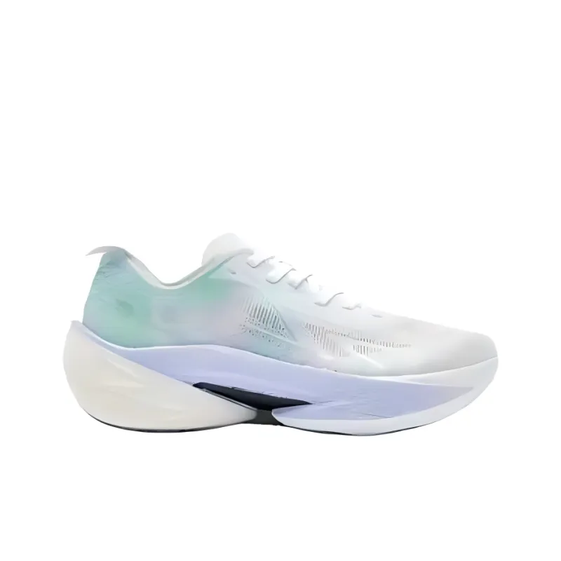 QIAODAN Cushioning And Breathable Low Top Carbon Plate Marathon Running Shoes Women's White Green-1