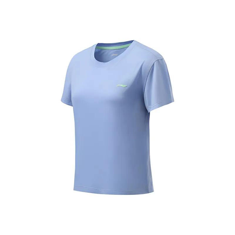LiNing Training Series T Shirt Women's Snow Purple Blue-0