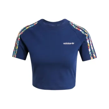 Adidas Originals x Liberty London 3 STRIPES BABY Raglan Sleeve T Shirt Women's Midnight Indigo/Multicolor