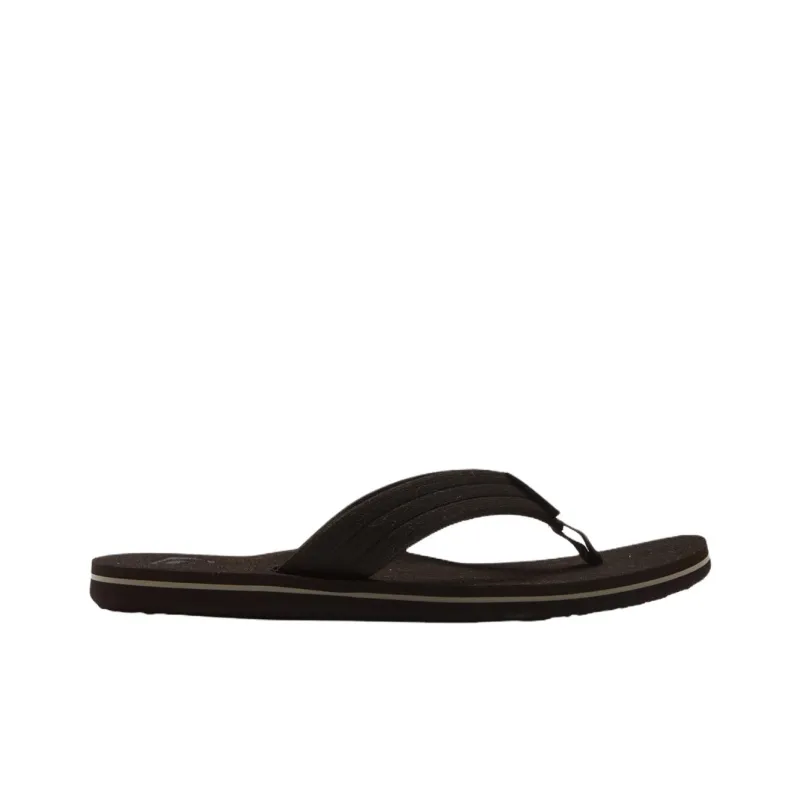 Quiksilver Rubber Sole Abrasion Resistant Flip Flops Men's Brown-1