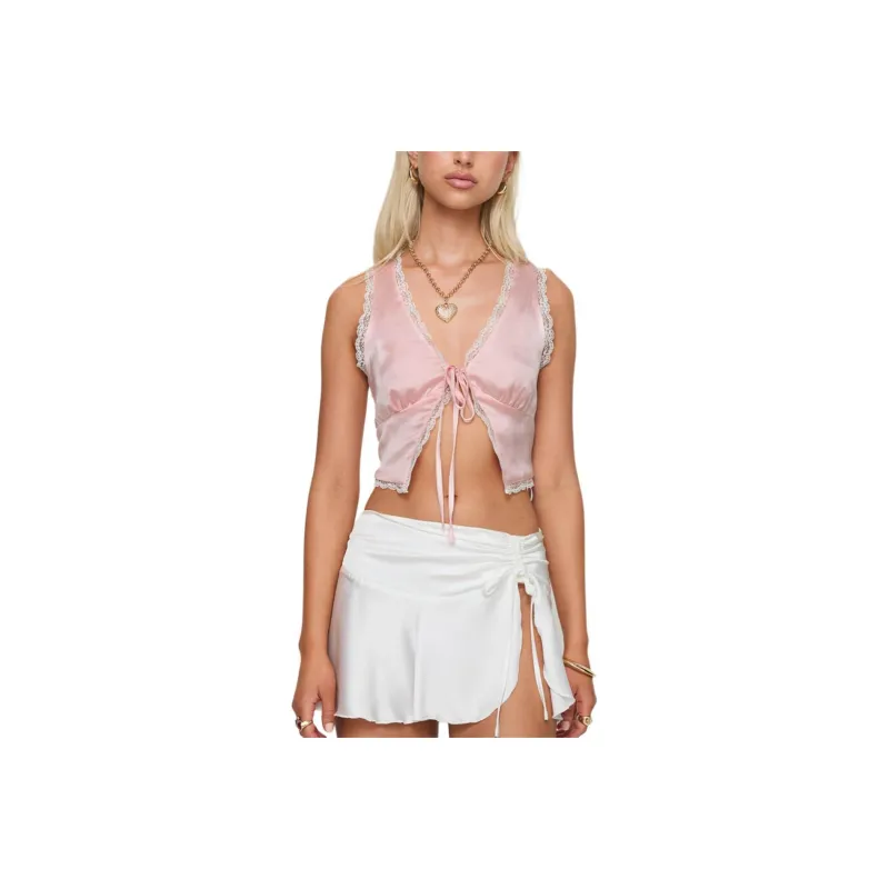 PRINCESS POLLY DOMINICK TOP Tank Tops Women's PINK/Pink-0