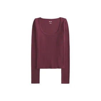 Hollister T Shirt Women's Burgundy