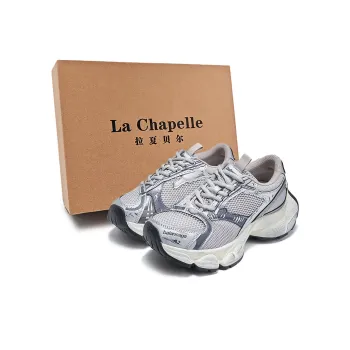 La Chapelle Slip Resistant, Abrasion Resistant, Lightweight Low Top Chunky Sneakers Women's Gray