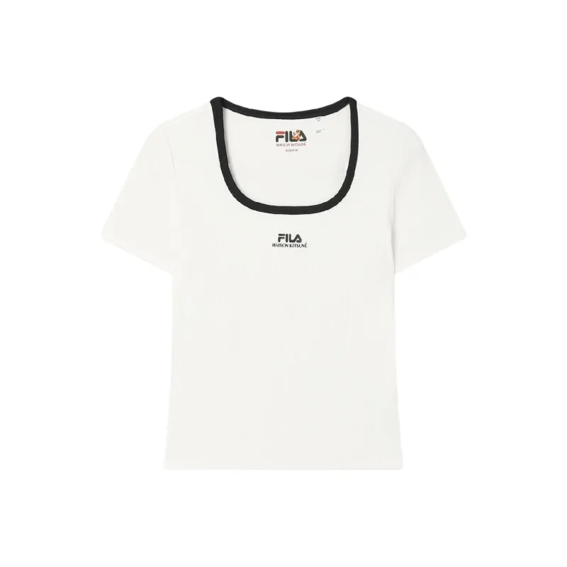 FILA x MAISON KITSUNE ORIGINALE T Shirt Women's Cloud White-0