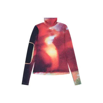MM6 Maison Margiela Space Printed High Neck Stretched Top