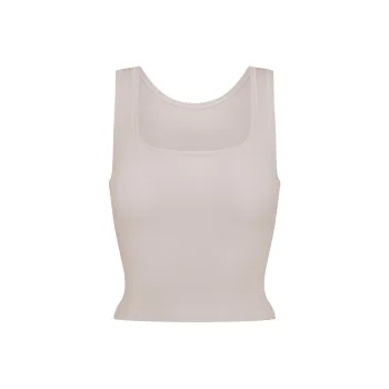 SKIMS COTTON RIB TANK Tank Tops Women's STONE/Stone Color
