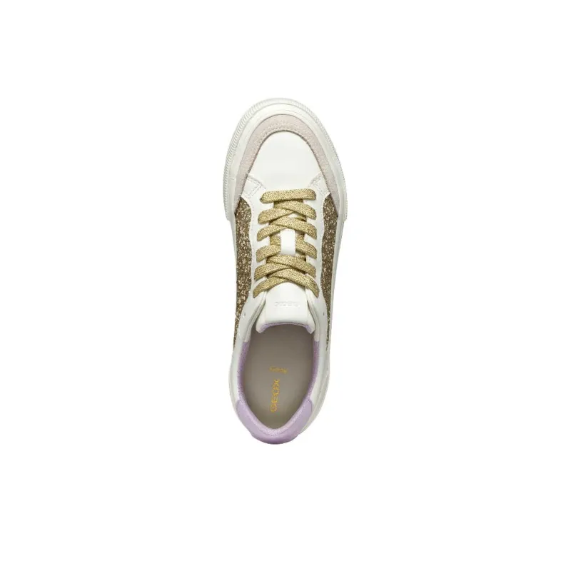 GEOX D EMMELENY B Abrasion Resistant Low Top Skateboard Shoes Women's White Purple-2