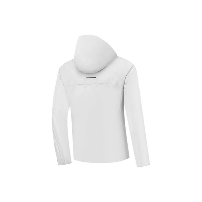 QIAODAN Breathable And Waterproof Windbreaker Jacket Men's Wall Gray White-1