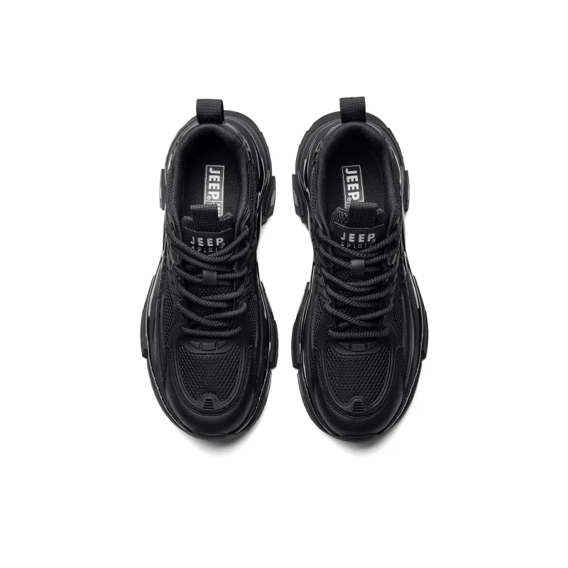 JEEP SPIRIT Cushioning Low Top Chunky Sneakers Men's Black-3