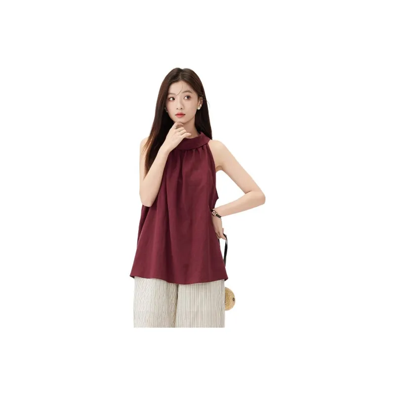 PASSCODIO Tank Tops Women's Burgundy-0