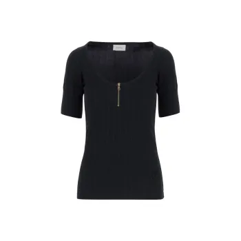 Patou Scoop neck Ribbed T shirt