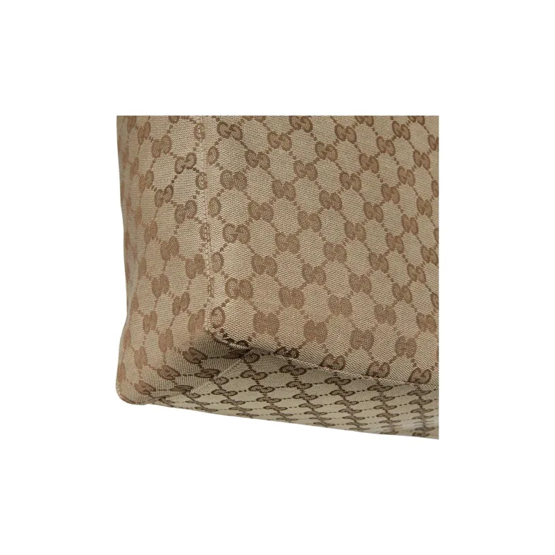 GUCCI GG Canvas Tote Bag, Shoulder Bag Medium Size Men's Beige & Dark Brown-5