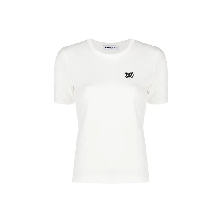 AMBUSH Emblem Slim Fit T shirt White Black-0