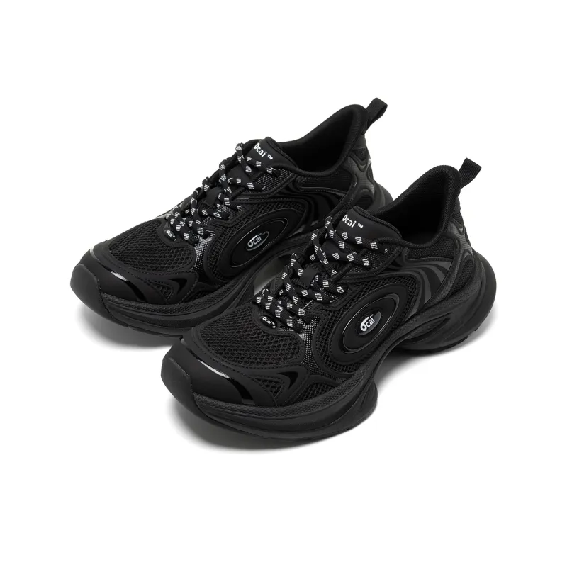 Ocai Slip Resistant And Abrasion Resistant Coverage Low Top Casual Running Shoes Unisex Black Warrior-1