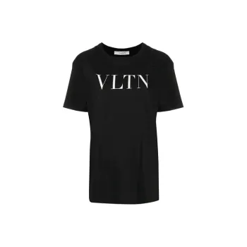 Valentino Vltn Print T shirt Black/White